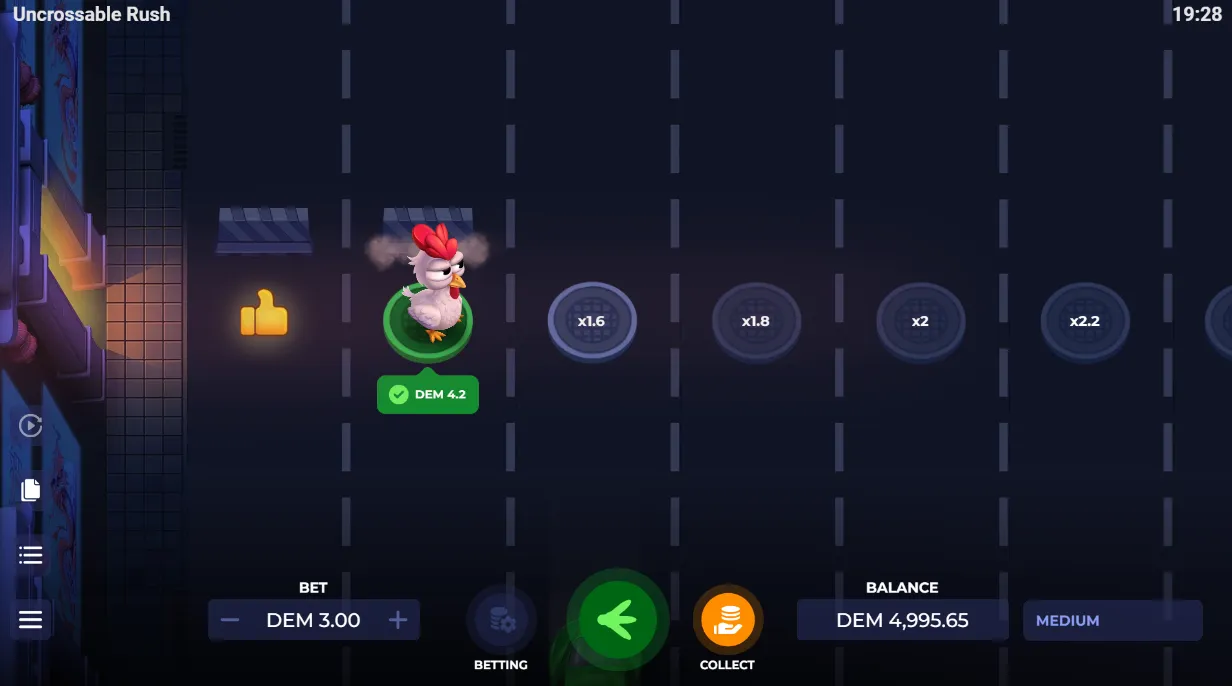 Uncrossable Rush demo